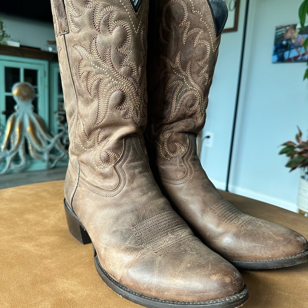 Men's Brown Leather J.B Dillon Western Boots